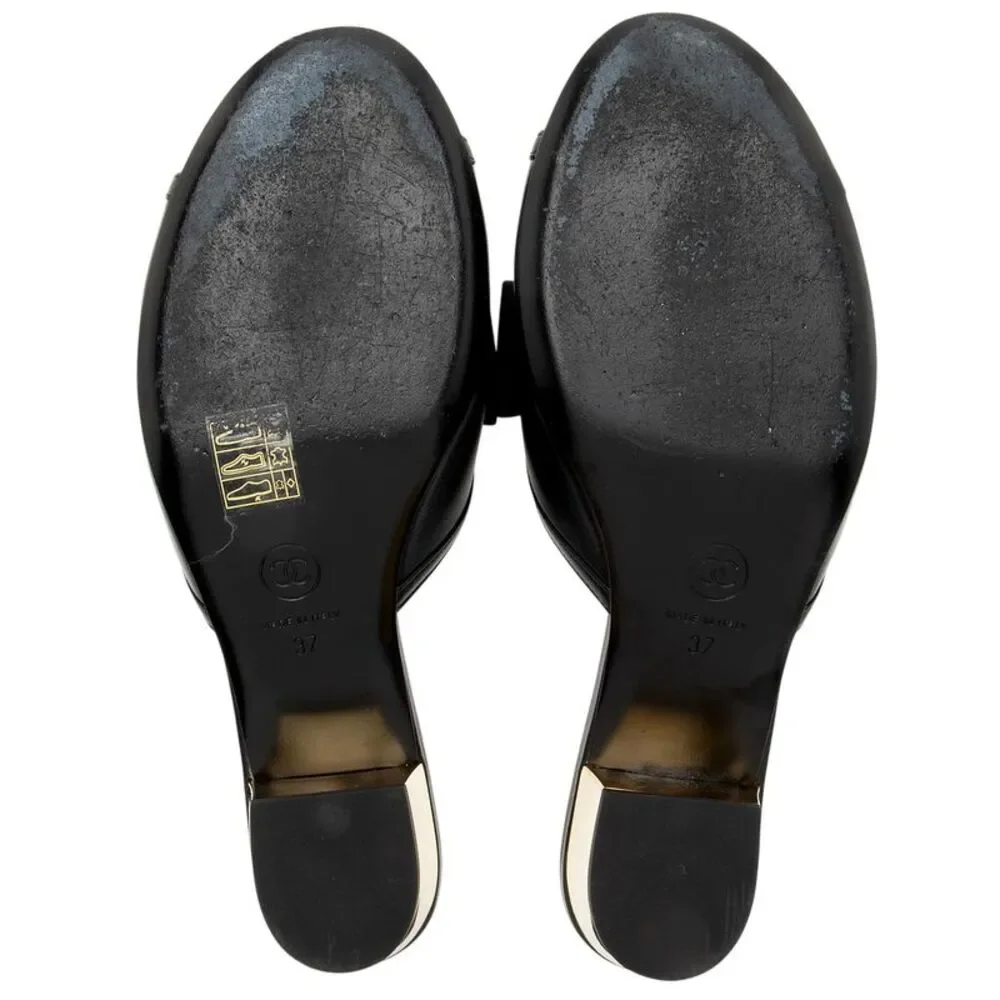 Chanel Lambskin CC Bow Mules - Size 7 / 37 - Picture 6 of 8